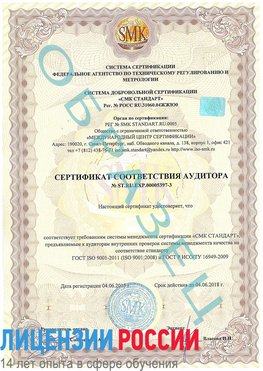 Образец сертификата соответствия аудитора №ST.RU.EXP.00005397-3 Богучар Сертификат ISO/TS 16949